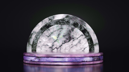 Beautiful, elegant, abstract background with metal and the texture of stone, marble and granite. 3d illustration, 3d rendering.