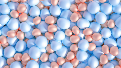 Beautiful background with beads, particles and simulation. 3d illustration, 3d rendering.