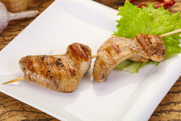 Chicken wings skewer