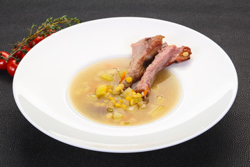 Peas soup with ribs