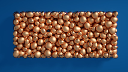 Beautiful background with beads, particles and simulation. 3d illustration, 3d rendering.