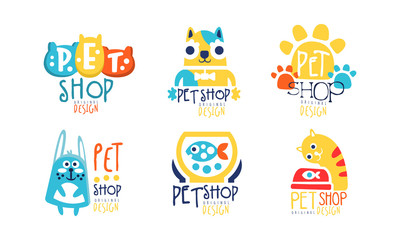 Pet Shop Original Label Design Vector Set