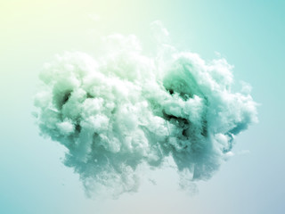 Cloud isolated, steam, smoke. 3d illustration, 3d rendering.