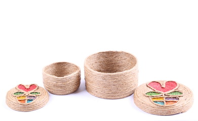 Rope box isolated on white background