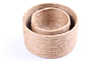 Obraz premium Rope box isolated on white background