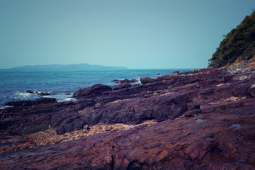 Sea rocks and coasts in Chonburi.