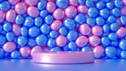 Beautiful background with beads, particles and simulation. 3d illustration, 3d rendering.