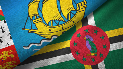 Saint Pierre and Miquelon and Dominica two flags