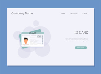 ID Card. Flat design style. Identification Card Icon.