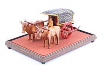 Thai wooden toy on white background