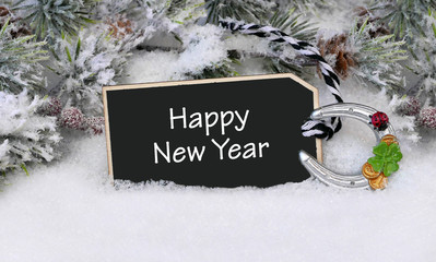 Blackboard with the text Happy New Year