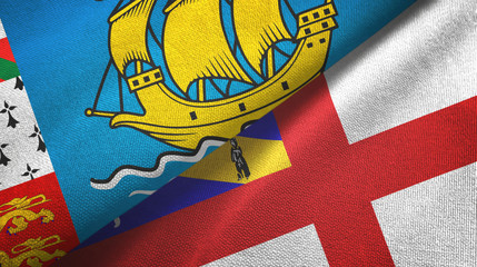 Saint Pierre and Miquelon and Herm two flags