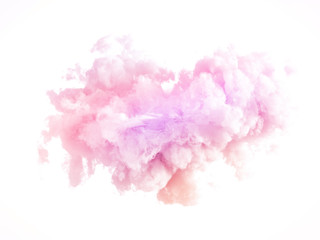 Cloud isolated, steam, smoke. 3d illustration, 3d rendering.
