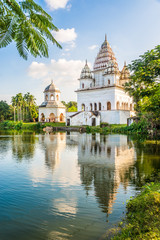 View at the Siva Temple and Roth Mondir buildings in Puthia - Bangladesh