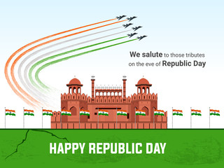 26 January, Happy Indian Republic Day celebration concept. &ndash; Vector illustration