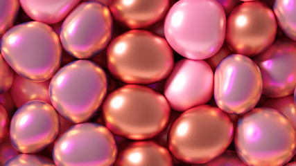 Beautiful background with beads, particles and simulation. 3d illustration, 3d rendering.