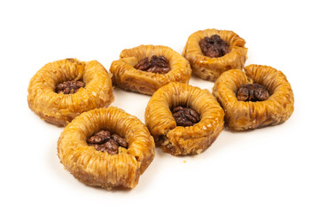 Tasty baklava isolated on white background.