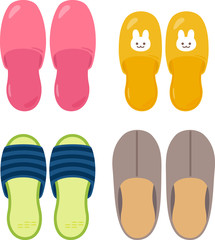 いろいろなスリッパのイラストセット