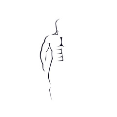 Male figure. Silhouette of a man. Vector illustration