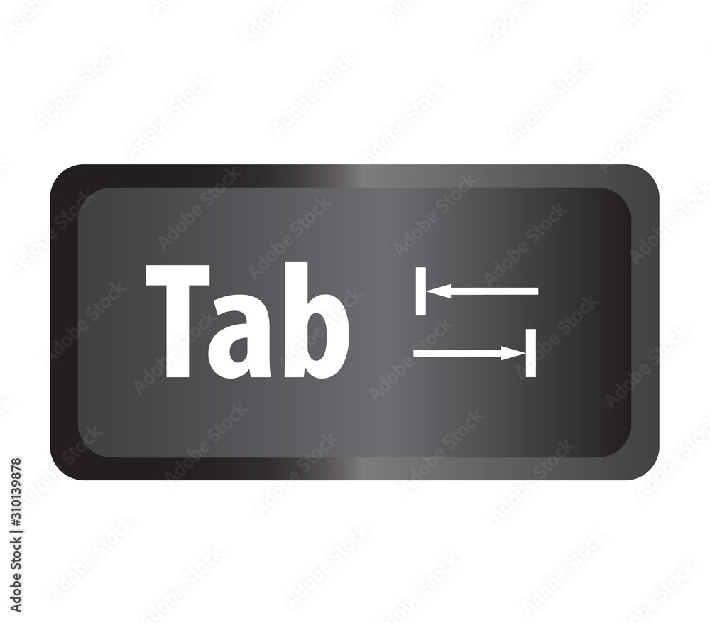 Poster tab(tab) computer key button on white background. flat style. tab button symbol. tab key sign.