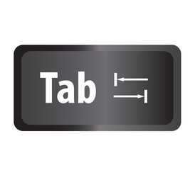 TAB(Tab) computer key button on white background. flat style. Tab button symbol. Tab key sign.