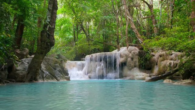 Erawan Waterfall (dolly shot), Kanchanaburi, Thailand