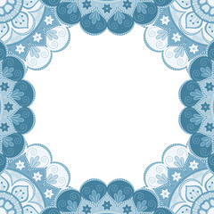 Abstract floral decorative frame for greeting card or invitation in ethnic style
