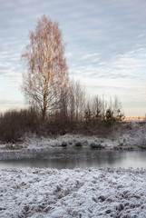 Obraz na płótnie Canvas Beautiful winter landscape in Central Russia