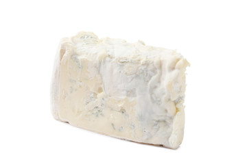Slice of gorgonzola cheese isolated on a white background