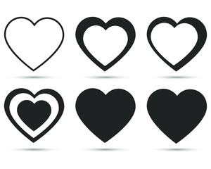 Heart Vector collection. Love symbol icon set