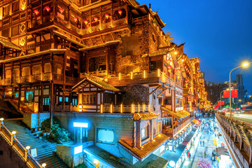 Fototapeta na wymiar Chongqing, China's classical architecture: Hongyadong