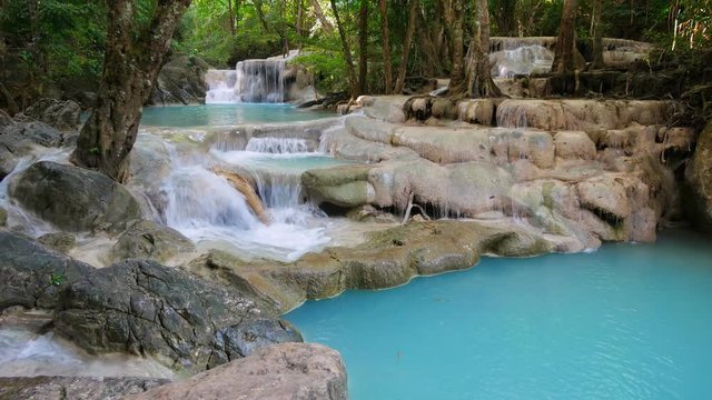 Erawan Waterfall (dolly shot), Kanchanaburi, Thailand