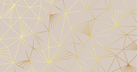 Luxury Golden geometric shape background pattern for wallpaper and packaging design Vector gold texture.