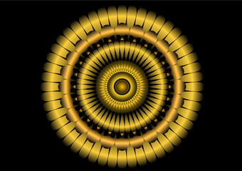 Bronze mandala on black background