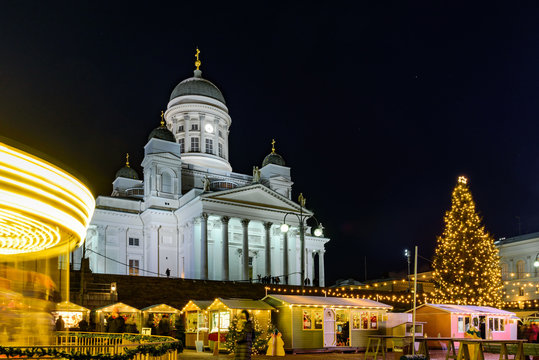 Christmas Market In Helsinki, Finland