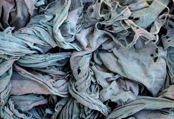 a bunch of dirty and ragged rags