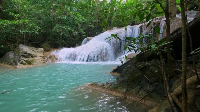 Erawan Waterfall (dolly shot), Kanchanaburi, Thailand