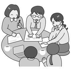 Fototapeta premium オフィス ビジネス 会議 風景 俯瞰