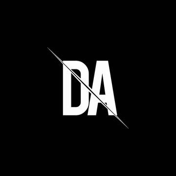 DA logo monogram with slash style design template