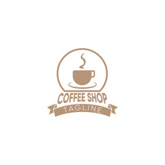 Coffee shop badge logo design template