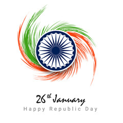 vector illustration of Happy Republic Day of India tricolor background for 26 January