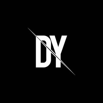 DY logo monogram with slash style design template