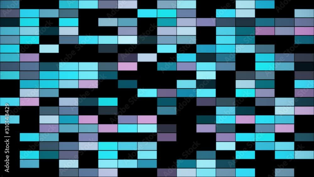 Poster colorful abstract horizontal square pattern, seamless loop motion graphic background. animation. blu