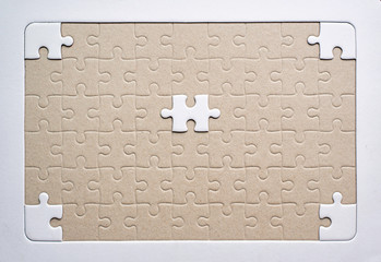 Jigsaw puzzle white color,Row puzzle pieces grid,Successful mosaic solution template