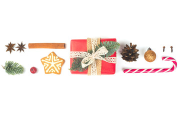 Minimalistic Christmas flat lay