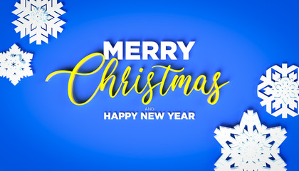 Merry Christmas and Happy New Year card 3D illustration. © Deniss