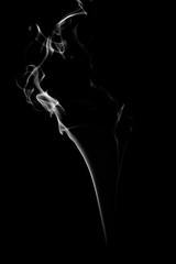 Abstract white smoke  on black background. smoke  on black background