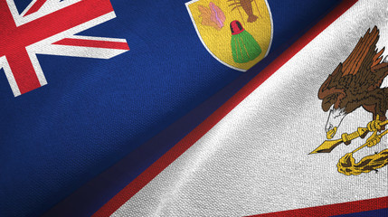 Turks and Caicos Islands and American Samoa two flags
