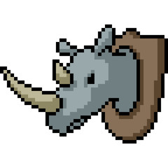 vector pixel art rhino