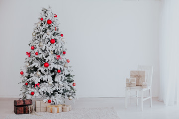 White Christmas tree new year Christmas Interior holidays gifts winter